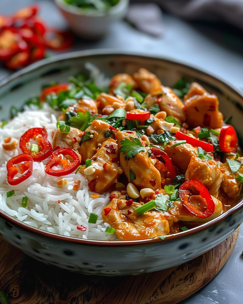 Thai Sweet Chili Chicken Pressure Cooker Recipe, food photography, taken with iphone 15 pro max --iw 2 --ar 4:5 --v 6.0 --raw