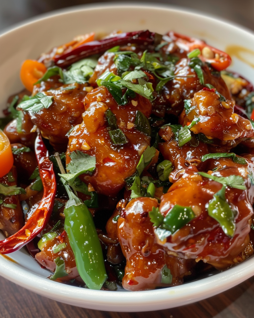 Thai Sweet Chili Chicken Pressure Cooker Recipe, food photography, taken with iphone 15 pro max --iw 2 --ar 4:5 --v 6.0 --raw