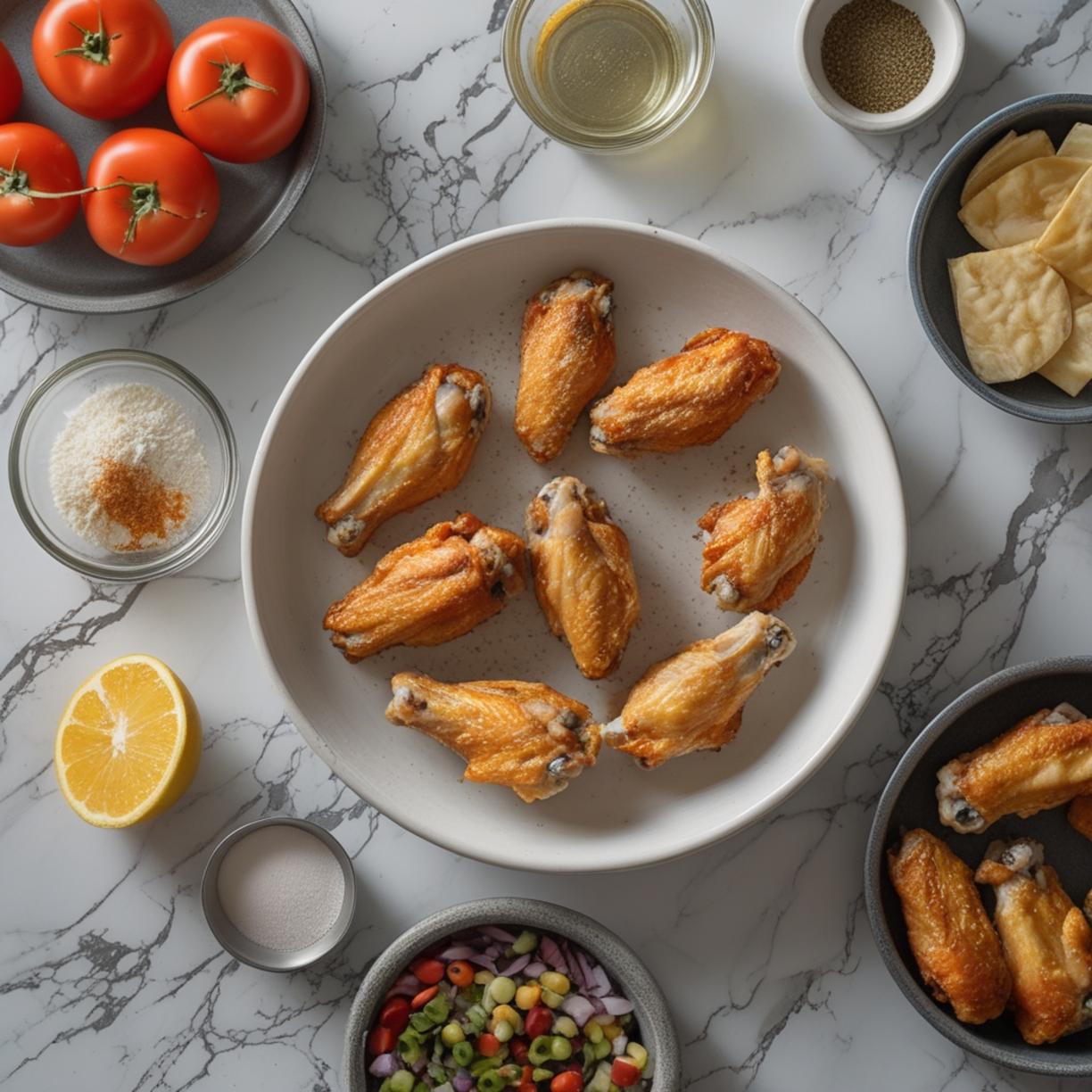 Ingredients for crispy air-fried chicken wings