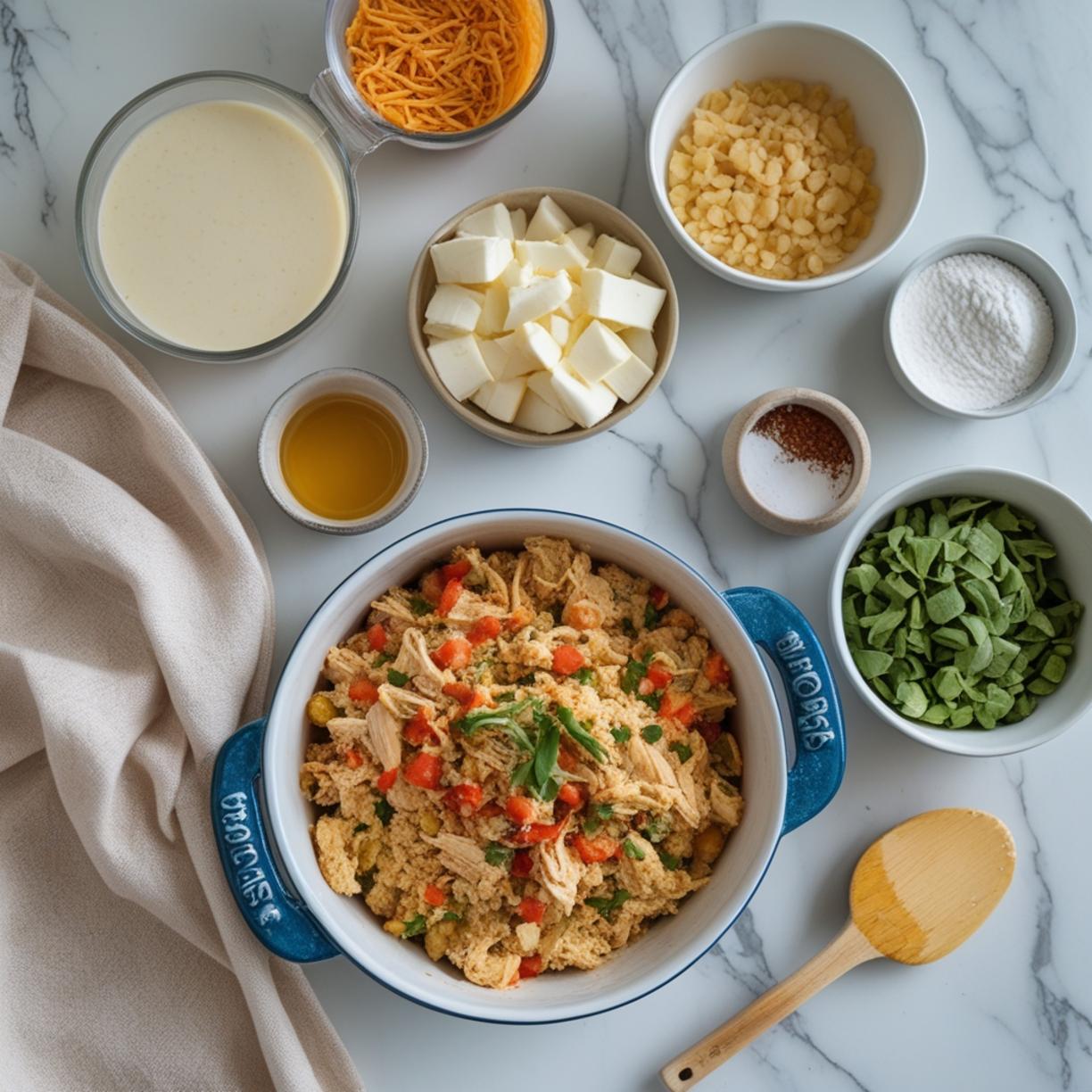 Ingredients for Million Dollar Chicken Casserole