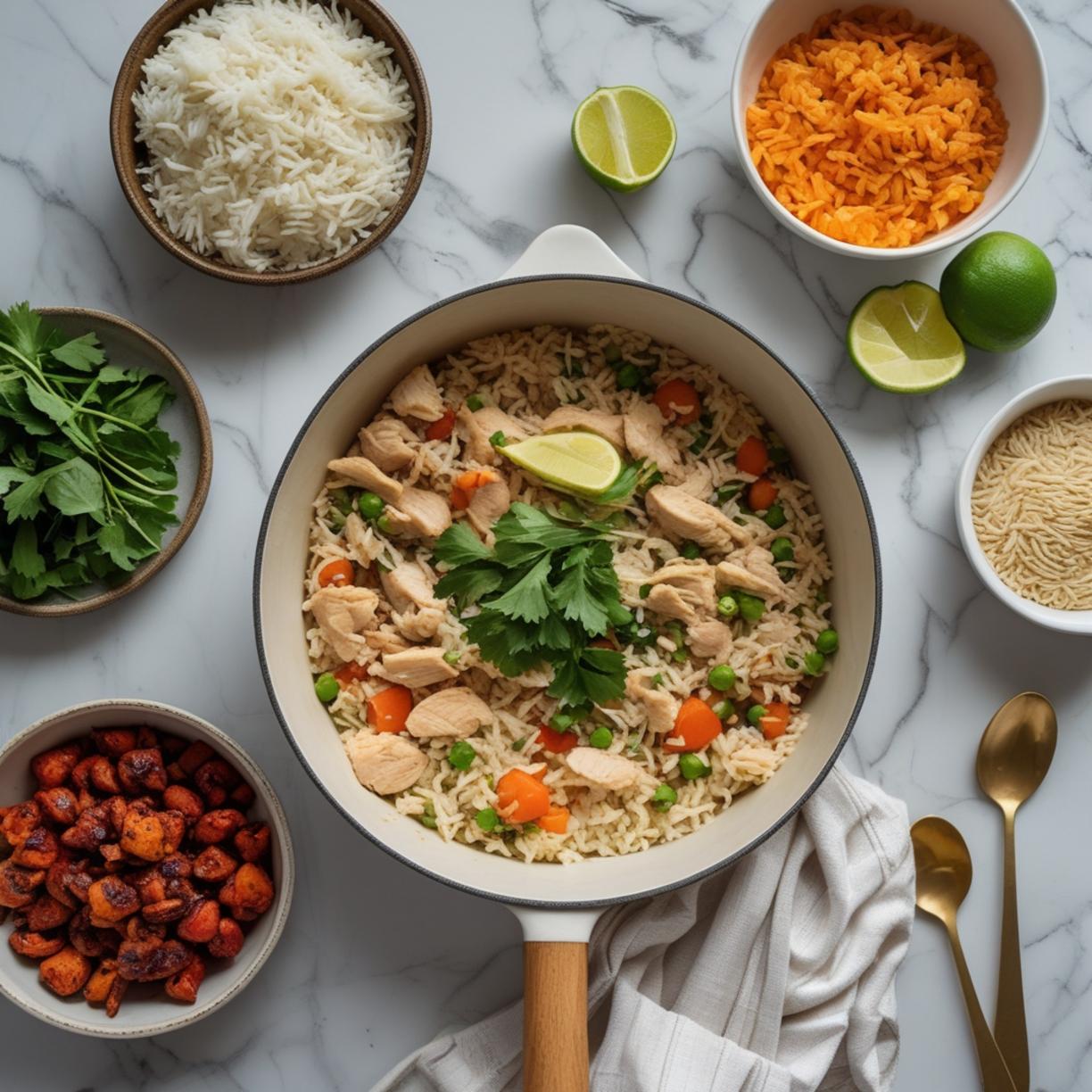 Ingredients for one pot chicken and rice