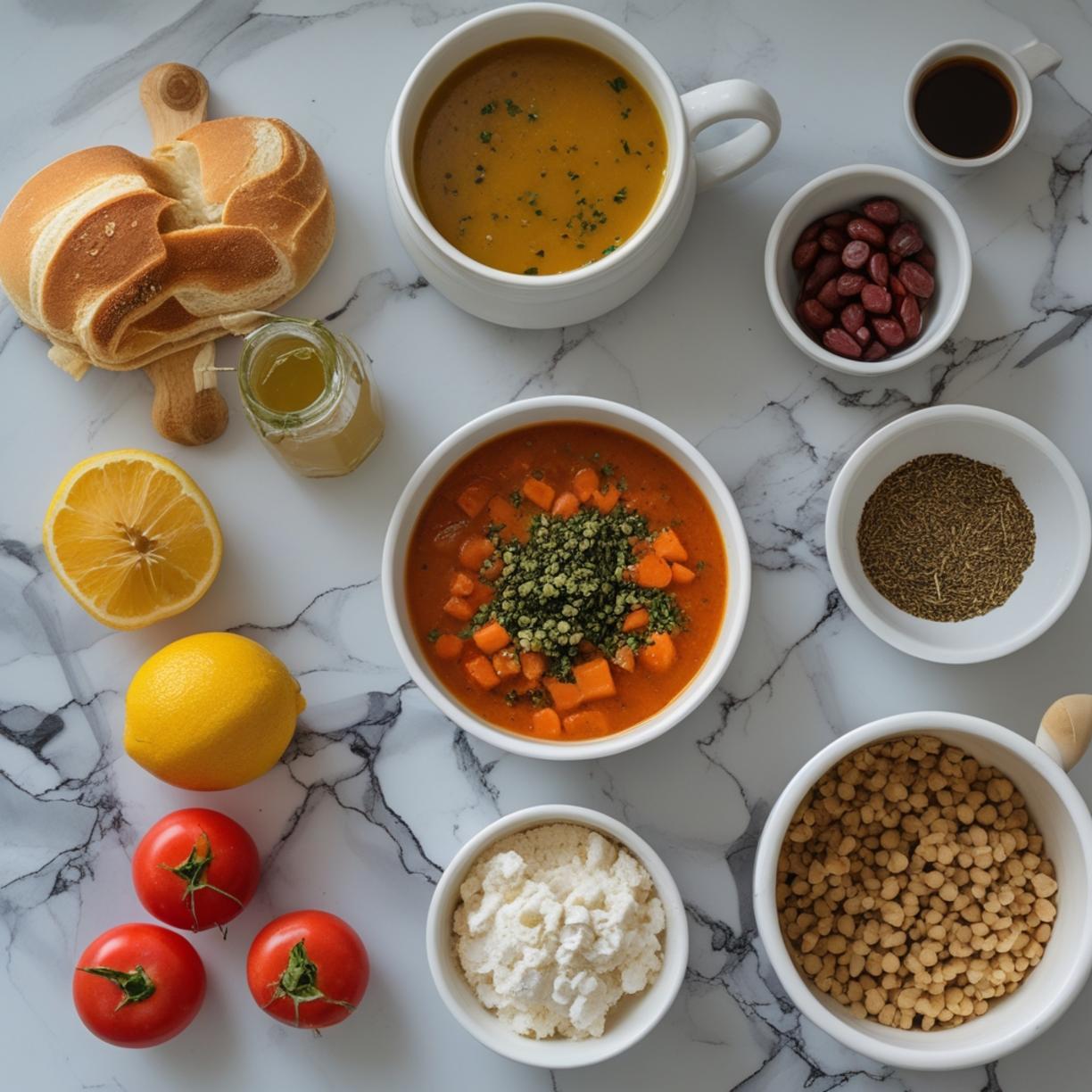 Ingredients for the winter soup