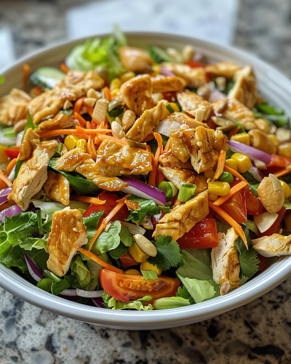 Applebee’s Oriental Chicken Salad (Copycat) Pressure Cooker Recipe taken with iphone 15 pro max --iw 2 --ar 4:5 --v 6.0 --raw