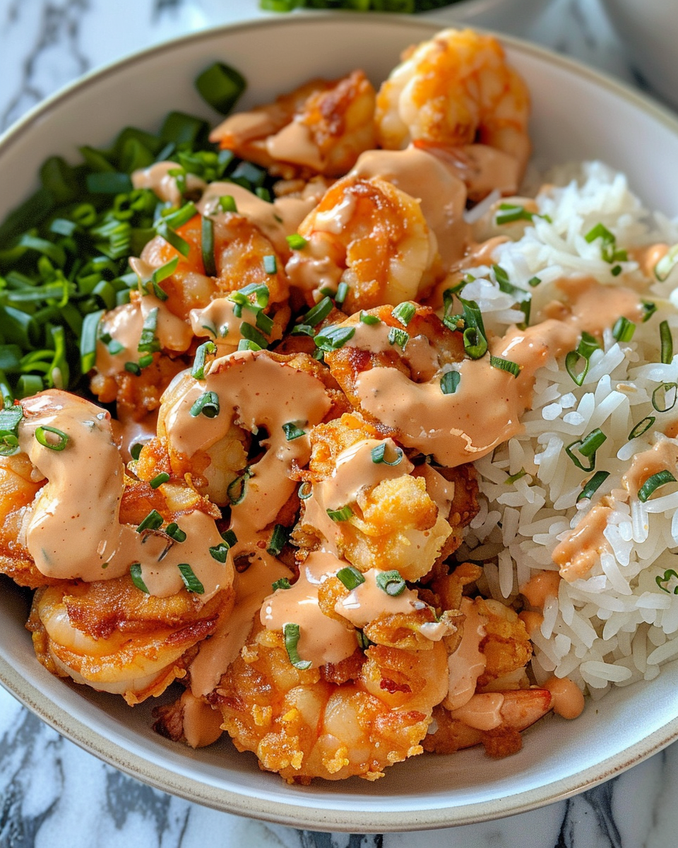 Copycat Cheesecake Factory Bang Bang Chicken and Shrimp 2 A close-up of copycat Cheesecake Factory Bang Bang Chicken and Shrimp fresh and steaming
